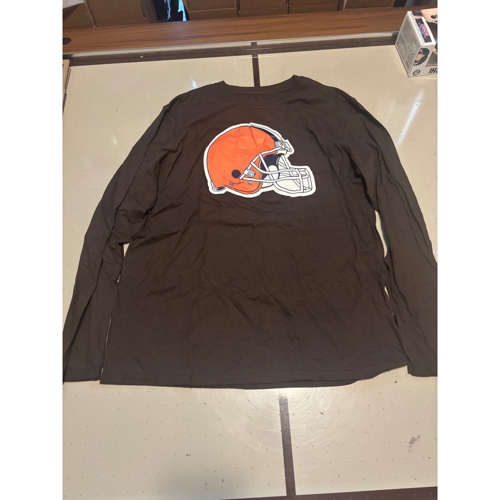 1132 Fanatics Cleveland Browns Long Sleeve T-Shirt Brown Regas 60 Mens Large